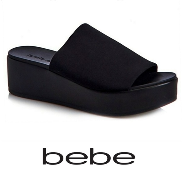 bebe black sandals